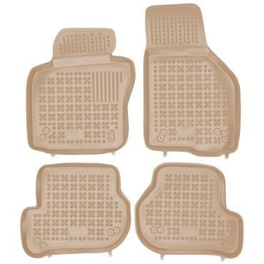 VW Golf 5 / 6 / VW Jetta / Seat Leon (2004-2012) / VW Scirocco / Skoda Octavia 2 (2004-2013) λαστιχένια μπεζ πατάκια σκαφάκια Rezaw Plast - 4τμχ