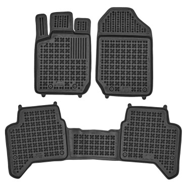 Ford Ranger (2011-2020) 4D λαστιχένια μαύρα πατάκια σκαφάκια Rezaw Plast - 4τμχ
