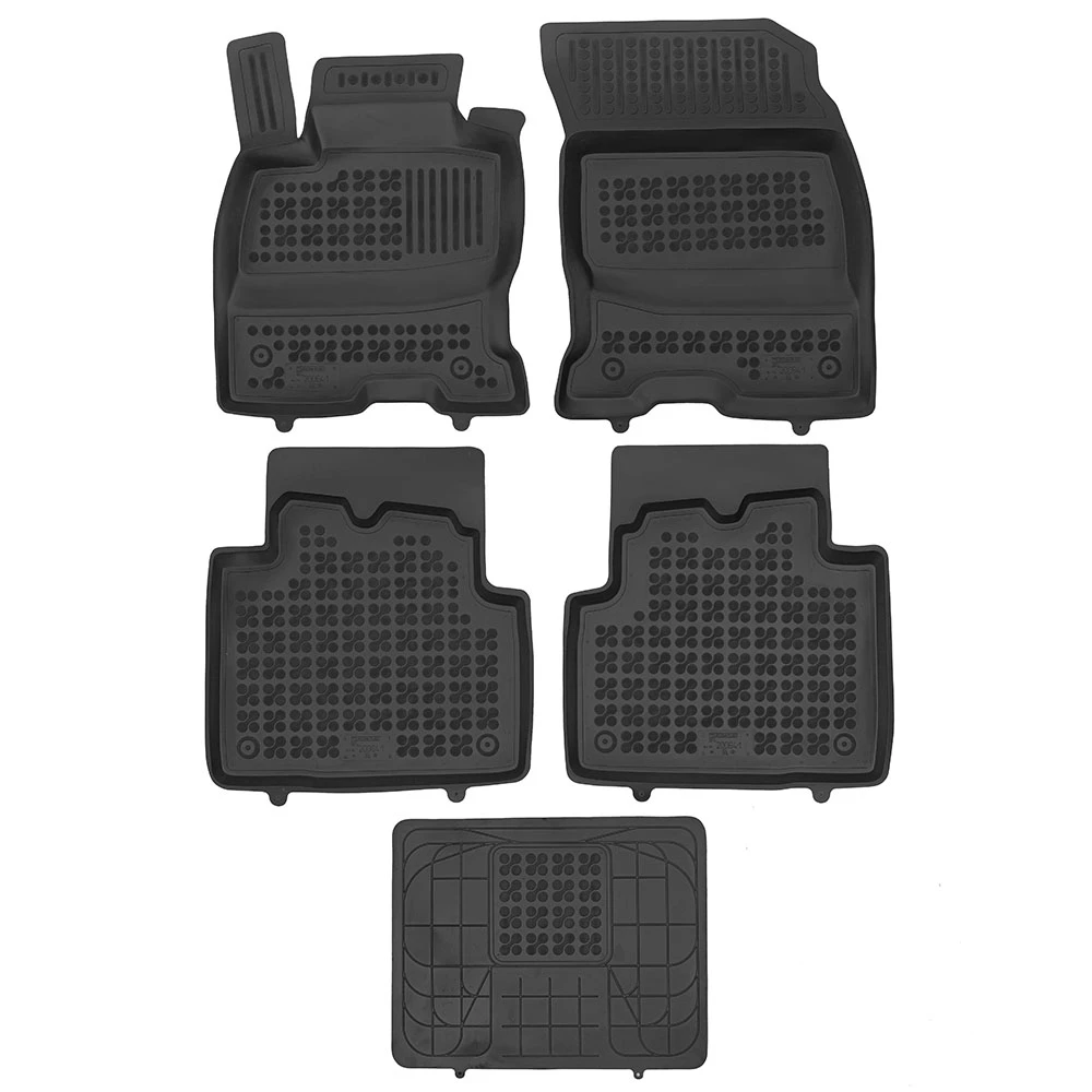 Ford Kuga III Plug-in Hybrid (PHEV) (2019+) λαστιχένια μαύρα πατάκια σκαφάκια Rezaw Plast - 5τμχ