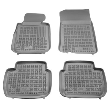 BMW σειρά 3 E46 (1998-2007) / BMW σειρά 3 E90/E91 (2004-2012) λαστιχένια γκρι πατάκια σκαφάκια Rezaw Plast - 4τμχ