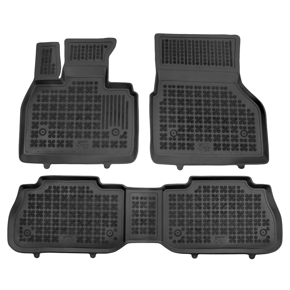 BMW iX (I20) (2021+) λαστιχένια μαύρα πατάκια σκαφάκια Rezaw Plast - 3τμχ