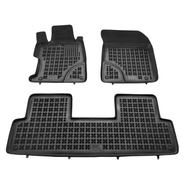 Honda Civic IX (2012-2015) Sedan λαστιχένια μαύρα πατάκια σκαφάκια Rezaw Plast - 3τμχ