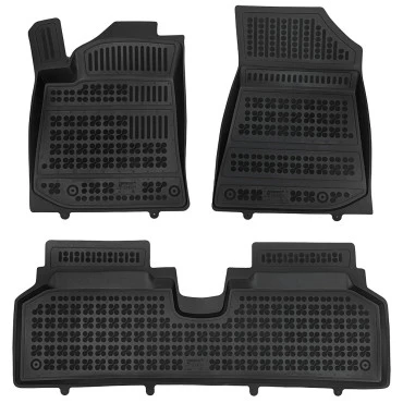 Kia Niro EV Electric (2022+) λαστιχένια μαύρα πατάκια σκαφάκια Rezaw Plast - 3τμχ