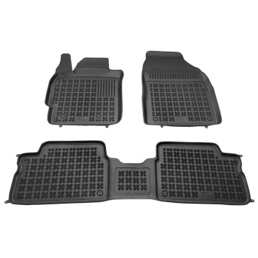 Toyota Auris (2007-2012) / Corolla (2006-2012) λαστιχένια μαύρα πατάκια σκαφάκια Rezaw Plast - 3τμχ
