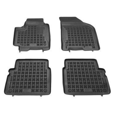 Chevrolet Aveo T200/T250 (2002-2011) / Kalos (2004-2007) λαστιχένια μαύρα πατάκια σκαφάκια Rezaw Plast - 4τμχ