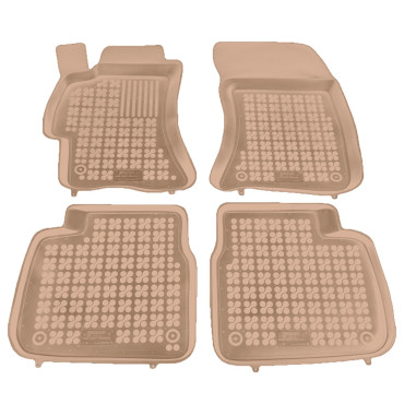 Subaru Impreza (2007+)/ Forester (2008-2013) / Legacy (2004-2009) λαστιχένια μπεζ πατάκια σκαφάκια Rezaw Plast - 4τμχ