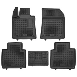 DS9 E-TENSE Hybrid (2021+) Plug-in (PHEV), 2x4 (FWD), 4x4 (AWD) λαστιχένια μαύρα πατάκια σκαφάκια Rezaw Plast - 5τμχ