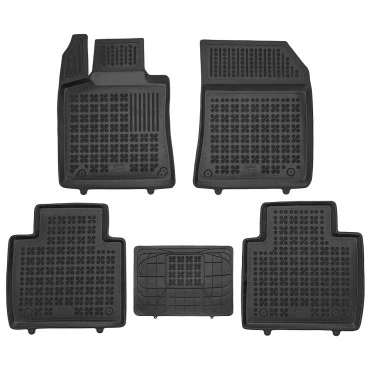 DS9 E-TENSE Hybrid (2021+) Plug-in (PHEV), 2x4 (FWD), 4x4 (AWD) λαστιχένια μαύρα πατάκια σκαφάκια Rezaw Plast - 5τμχ