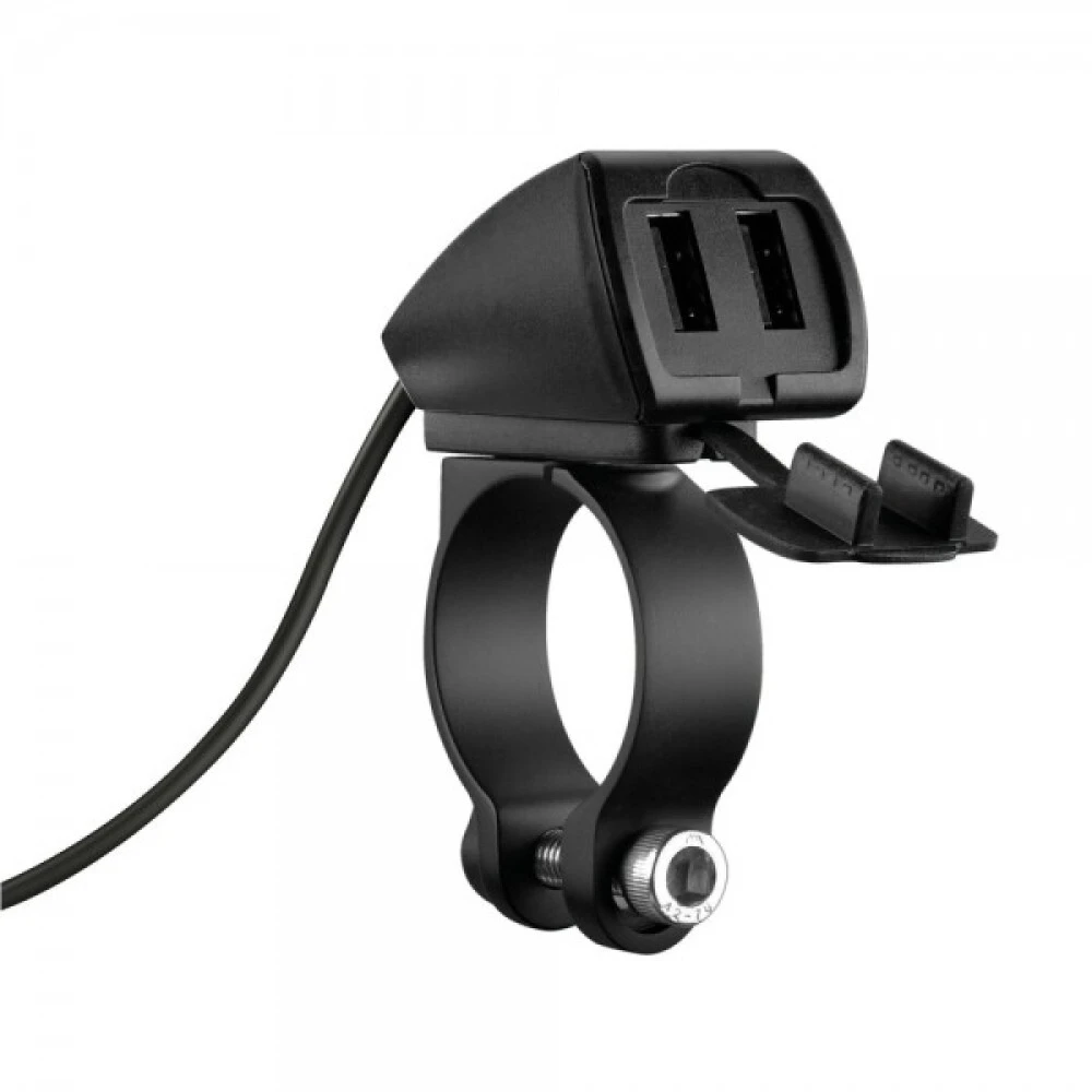 Αδιάβροχος φορτιστής κινητού Trek 12/24V 30W 5400mA Optiline με 2 θύρες USB Type A, Καλώδιο 150 cm, Ακροδέκτες, Ασφάλεια Smart Chip, Αδιαβροχοποίηση IP66.