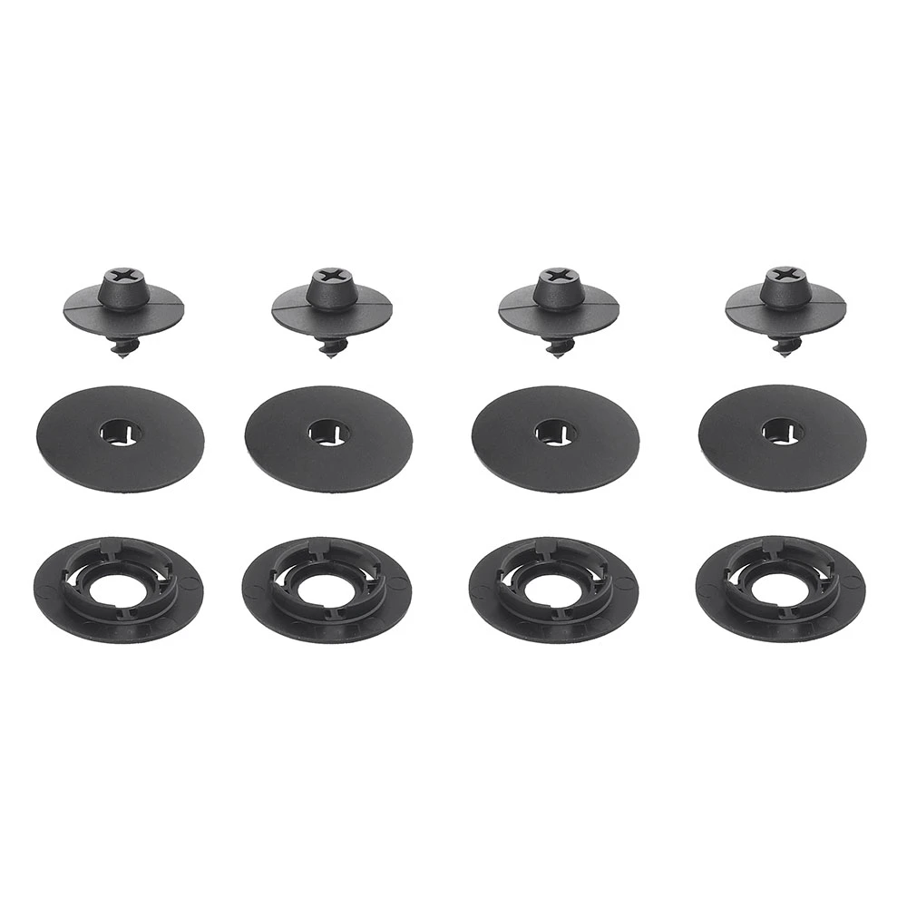Κουμπώματα Rezaw Plast Universal για δάπεδο vinyl μαύρα με βίδα - 4τμχ. για 2 πατάκια