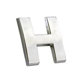 Αυτοκόλλητo γράμμα χρωμίου 3D "H" 2,7x2,5cm 1τμχ Αυτοκόλλητo γράμμα χρωμίου 3D "H" 2,7x2,5cm 1τμχ