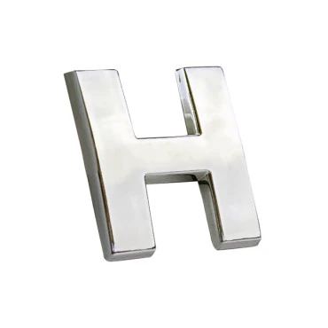 Αυτοκόλλητo γράμμα χρωμίου 3D "H" 2,7x2,5cm 1τμχ
