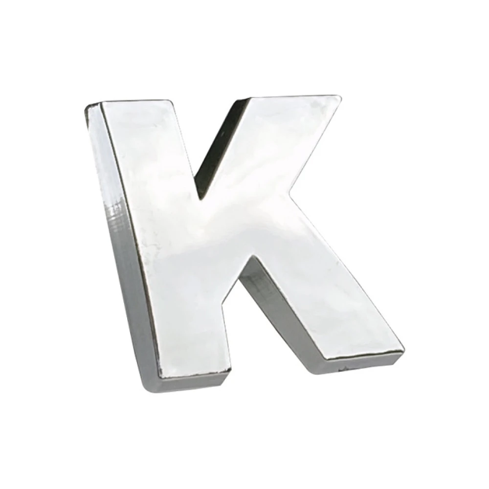 Αυτοκόλλητo γράμμα χρωμίου 3D "K" 2,7x2,5cm 1τμχ Αυτοκόλλητo γράμμα χρωμίου 3D "K" 2,7x2,5cm 1τμχ