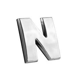 Αυτοκόλλητo γράμμα χρωμίου 3D "N" 2,7x2,5cm 1τμχ Αυτοκόλλητo γράμμα χρωμίου 3D "N" 2,7x2,5cm 1τμχ