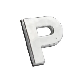 Αυτοκόλλητo γράμμα χρωμίου 3D "P" 2,7x2,5cm 1τμχ Αυτοκόλλητo γράμμα χρωμίου 3D "P" 2,7x2,5cm 1τμχ