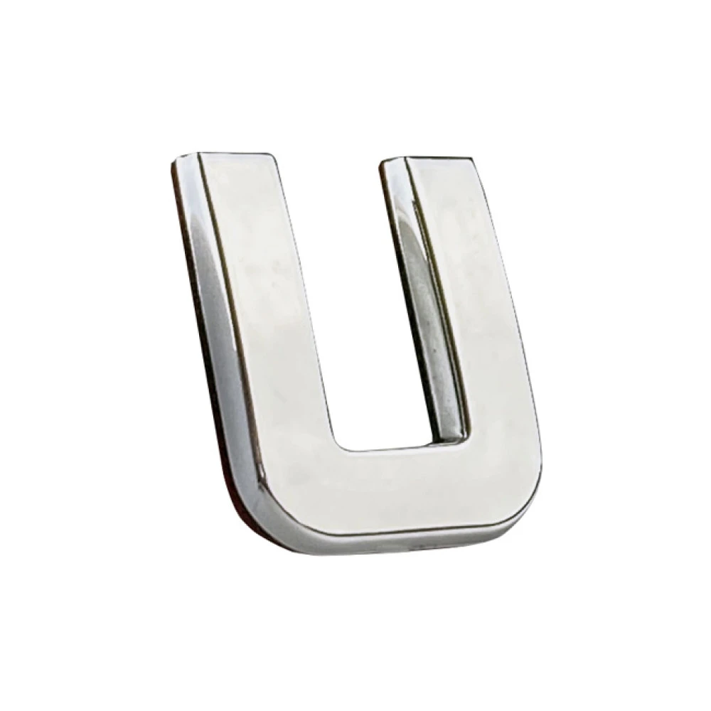 Αυτοκόλλητo γράμμα χρωμίου 3D "U" 2,7x2,5cm 1τμχ Αυτοκόλλητo γράμμα χρωμίου 3D "U" 2,7x2,5cm 1τμχ