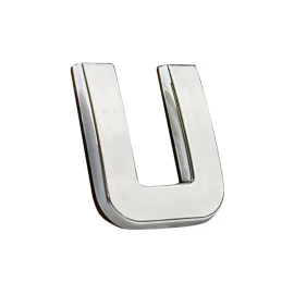Αυτοκόλλητo γράμμα χρωμίου 3D "U" 2,7x2,5cm 1τμχ Αυτοκόλλητo γράμμα χρωμίου 3D "U" 2,7x2,5cm 1τμχ