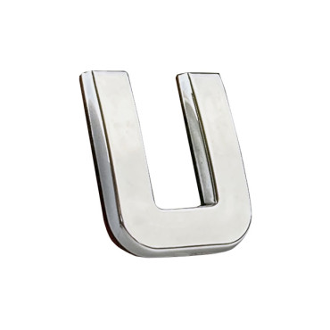 Αυτοκόλλητo γράμμα χρωμίου 3D "U" 2,7x2,5cm 1τμχ