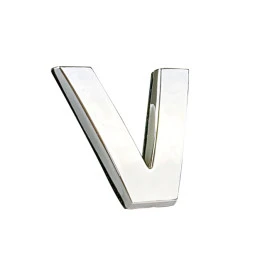 Αυτοκόλλητo γράμμα χρωμίου 3D "V" 2,7x2,5cm 1τμχ Αυτοκόλλητo γράμμα χρωμίου 3D "V" 2,7x2,5cm 1τμχ