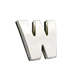 Αυτοκόλλητo γράμμα χρωμίου 3D "W" 2,7x2,5cm 1τμχ Αυτοκόλλητo γράμμα χρωμίου 3D "W" 2,7x2,5cm 1τμχ