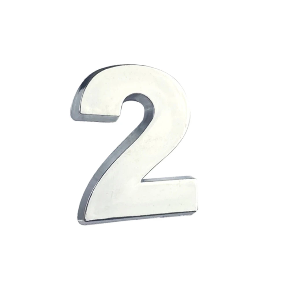 Αυτοκόλλητo γράμμα χρωμίου 3D "2" 2,7x2,5cm 1τμχ Αυτοκόλλητo γράμμα χρωμίου 3D "2" 2,7x2,5cm 1τμχ