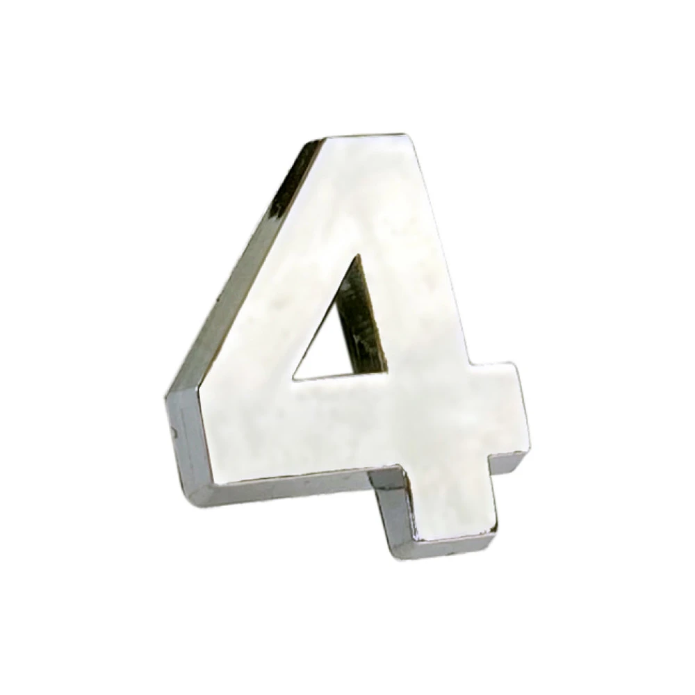 Αυτοκόλλητo γράμμα χρωμίου 3D "4" 2,7x2,5cm 1τμχ Αυτοκόλλητo γράμμα χρωμίου 3D "4" 2,7x2,5cm 1τμχ
