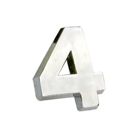 Αυτοκόλλητo γράμμα χρωμίου 3D "4" 2,7x2,5cm 1τμχ Αυτοκόλλητo γράμμα χρωμίου 3D "4" 2,7x2,5cm 1τμχ