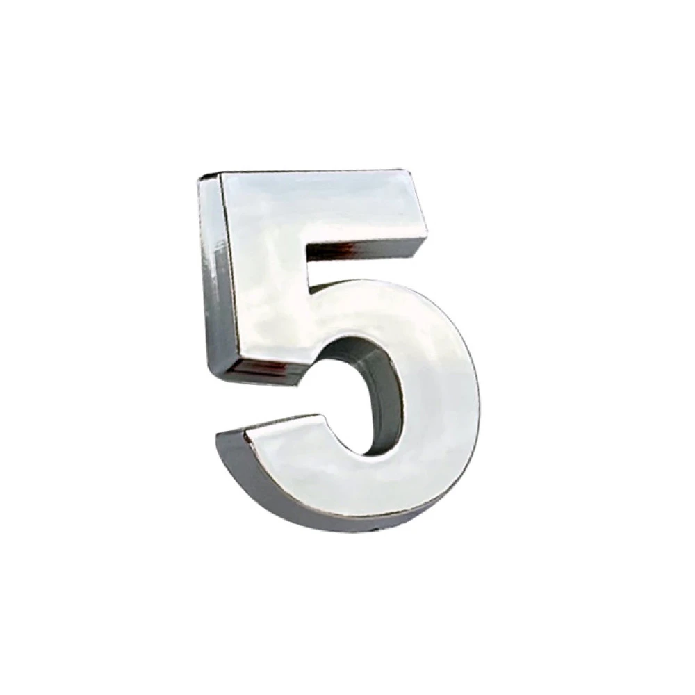 Αυτοκόλλητo γράμμα χρωμίου 3D "5" 2,7x2,5cm 1τμχ Αυτοκόλλητo γράμμα χρωμίου 3D "5" 2,7x2,5cm 1τμχ