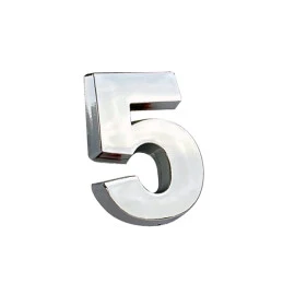Αυτοκόλλητo γράμμα χρωμίου 3D "5" 2,7x2,5cm 1τμχ Αυτοκόλλητo γράμμα χρωμίου 3D "5" 2,7x2,5cm 1τμχ