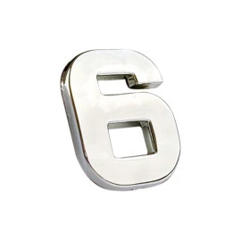 Αυτοκόλλητo γράμμα χρωμίου 3D "6" 2,7x2,5cm 1τμχ Αυτοκόλλητo γράμμα χρωμίου 3D "6" 2,7x2,5cm 1τμχ