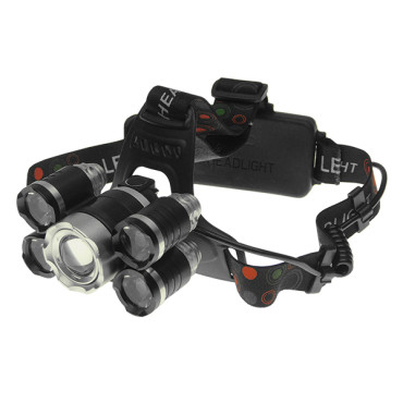 GloboStar 05998 πανίσχυρος φακός κεφαλής LED CREE XML2-T6 CHIP ασημί επαναφορτιζόμενος 5000 Lumen 5200mAh 