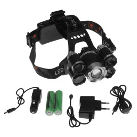 GloboStar 05998 πανίσχυρος φακός κεφαλής LED CREE XML2-T6 CHIP ασημί επαναφορτιζόμενος 5000 Lumen 5200mAh  GloboStar 05998 πανίσχυρος φακός κεφαλής LED CREE XML2-T6 CHIP ασημί επαναφορτιζόμενος 5000 Lumen 5200mAh