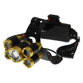 GloboStar 05999 πανίσχυρος φακός κεφαλής LED CREE XML2-T6 CHIP χρυσό επαναφορτιζόμενος 5000 Lumen 5200mAh  GloboStar 05999 πανίσχυρος φακός κεφαλής LED CREE XML2-T6 CHIP χρυσό επαναφορτιζόμενος 5000 Lumen 5200mAh
