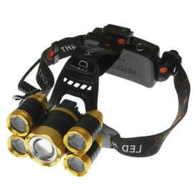 GloboStar 05999 πανίσχυρος φακός κεφαλής LED CREE XML2-T6 CHIP χρυσό επαναφορτιζόμενος 5000 Lumen 5200mAh  GloboStar 05999 πανίσχυρος φακός κεφαλής LED CREE XML2-T6 CHIP χρυσό επαναφορτιζόμενος 5000 Lumen 5200mAh