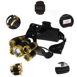 GloboStar 05999 πανίσχυρος φακός κεφαλής LED CREE XML2-T6 CHIP χρυσό επαναφορτιζόμενος 5000 Lumen 5200mAh  GloboStar 05999 πανίσχυρος φακός κεφαλής LED CREE XML2-T6 CHIP χρυσό επαναφορτιζόμενος 5000 Lumen 5200mAh