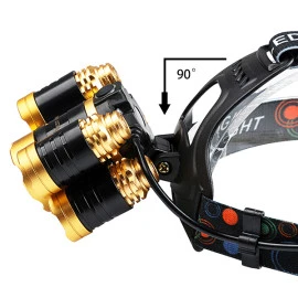 GloboStar 05999 πανίσχυρος φακός κεφαλής LED CREE XML2-T6 CHIP χρυσό επαναφορτιζόμενος 5000 Lumen 5200mAh  GloboStar 05999 πανίσχυρος φακός κεφαλής LED CREE XML2-T6 CHIP χρυσό επαναφορτιζόμενος 5000 Lumen 5200mAh