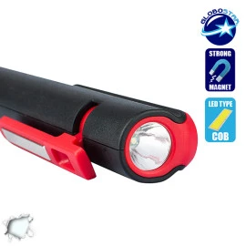GloboStar 07007 φορητός φακός PEN COB LED κόκκινο χρώμα  GloboStar 07007 φορητός φακός PEN COB LED κόκκινο χρώμα