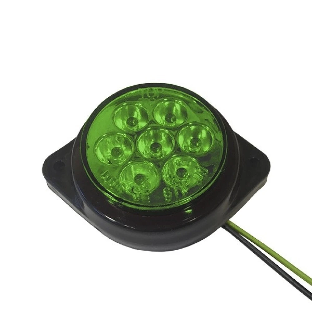 GloboStar® 115413 Πλευρικά φώτα όγκου φορτηγών FLAT BULLET LED 7 SMD DC 24V αδιάβροχο IP66 πράσινο GloboStar® 115413 Πλευρικά φώτα όγκου φορτηγών FLAT BULLET LED 7 SMD DC 24V αδιάβροχο IP66 πράσινο