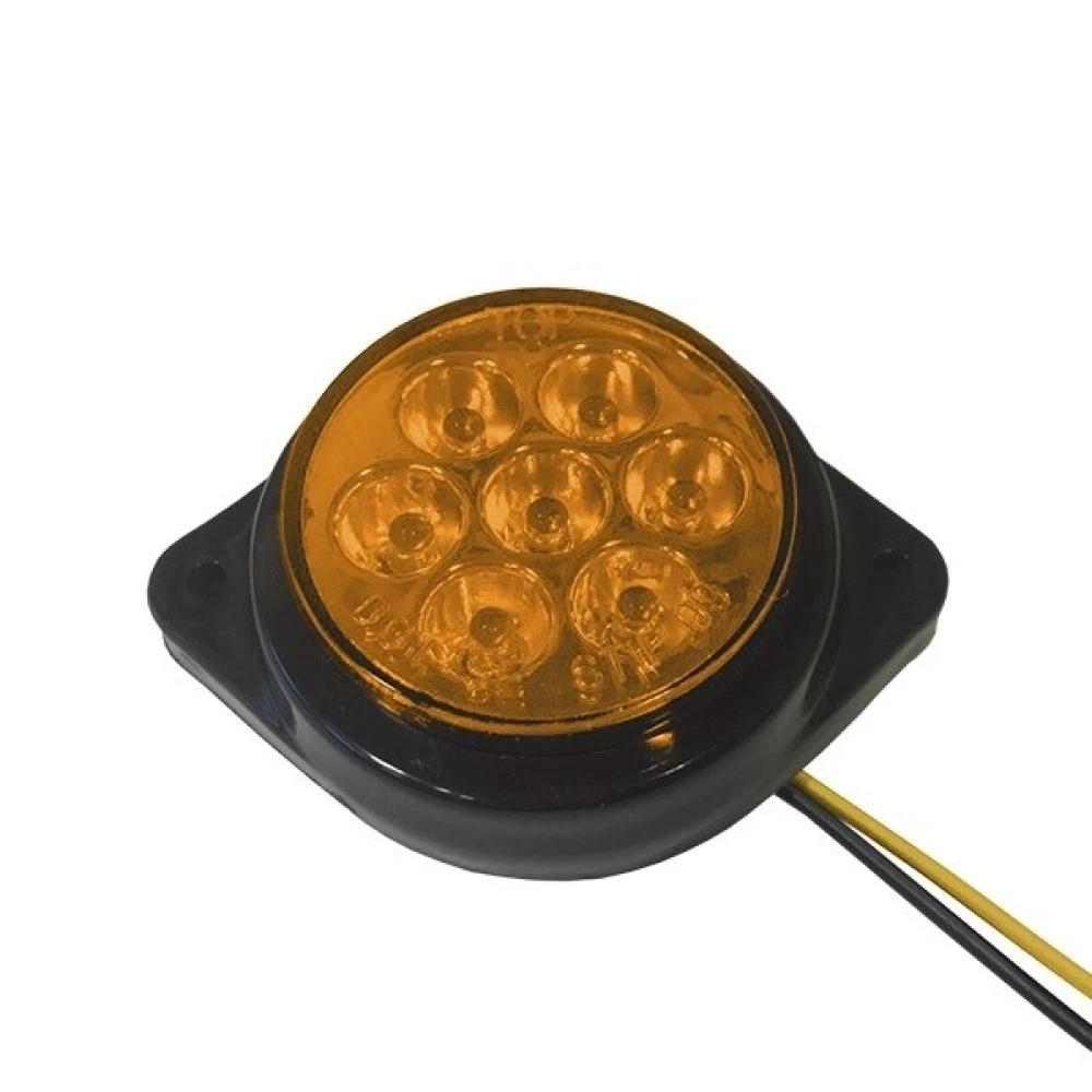 GloboStar® 115415 Πλευρικά φώτα όγκου φορτηγών FLAT BULLET LED 7 SMD DC 24V αδιάβροχο IP66 πορτοκαλί GloboStar® 115415 Πλευρικά φώτα όγκου φορτηγών FLAT BULLET LED 7 SMD DC 24V αδιάβροχο IP66 πορτοκαλί