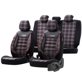 Καλύμματα αυτοκινήτου Otom GTI sports design universal jacquard / lacost / δερματίνη σετ εμπρός / πίσω μαύρο - κόκκινο GTI-801 11 τεμάχια Καλύμματα αυτοκινήτου Otom GTI sports design universal jacquard / lacost / δερματίνη σετ εμπρός / πίσω μαύρο - κόκκινο GTI-801 11 τεμάχια