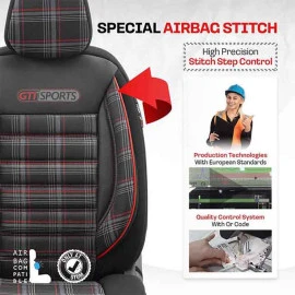 Καλύμματα αυτοκινήτου Otom GTI sports design universal jacquard / lacost / δερματίνη σετ εμπρός / πίσω μαύρο - κόκκινο GTI-801 11 τεμάχια Καλύμματα αυτοκινήτου Otom GTI sports design universal jacquard / lacost / δερματίνη σετ εμπρός / πίσω μαύρο - κόκκινο GTI-801 11 τεμάχια