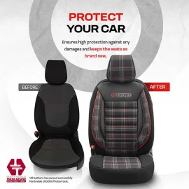 Καλύμματα αυτοκινήτου Otom GTI sports design universal jacquard / lacost / δερματίνη σετ εμπρός / πίσω μαύρο - κόκκινο GTI-801 11 τεμάχια Καλύμματα αυτοκινήτου Otom GTI sports design universal jacquard / lacost / δερματίνη σετ εμπρός / πίσω μαύρο - κόκκινο GTI-801 11 τεμάχια