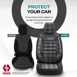 Καλύμματα αυτοκινήτου Otom GTI sports design universal Jacquard / Lacost / δερματίνη σετ εμπρός / πίσω μαύρο - γκρι GTI-807 11 τεμάχια Καλύμματα αυτοκινήτου Otom GTI sports design universal Jacquard / Lacost / δερματίνη σετ εμπρός / πίσω μαύρο - γκρι GTI-807 11 τεμάχια