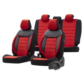 Καλύμματα αυτοκινήτου Otom comfortline design universal sued / rachel / δερματίνη σετ εμπρός / πίσω μαύρο - κόκκινο CMF-207 11 τεμάχια Καλύμματα αυτοκινήτου Otom comfortline design universal sued / rachel / δερματίνη σετ εμπρός / πίσω μαύρο - κόκκινο CMF-207 11 τεμάχια