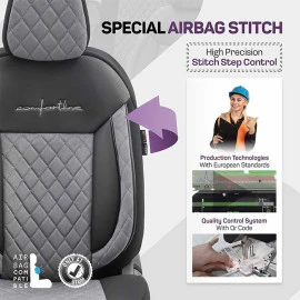 Καλύμματα αυτοκινήτου Otom Comfortline VIP Design Universal Sued / Rachel / δερματίνη καπιτονέ σετ εμπρός / πίσω μαύρο - γκρι CMV-233 11τμχ Καλύμματα αυτοκινήτου Otom Comfortline VIP Design Universal Sued / Rachel / δερματίνη καπιτονέ σετ εμπρός / πίσω μαύρο - γκρι CMV-233 11τμχ