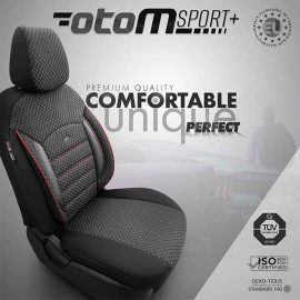 Καλύμματα αυτοκινήτου Otom Sport Plus design universal βαμβακερό ύφασμα / rachel / δερματίνη σετ εμπρός / πίσω μαύρο με κόκκινο κέντημα SPTPLS-102 11 τεμάχια Καλύμματα αυτοκινήτου Otom Sport Plus design universal βαμβακερό ύφασμα / rachel / δερματίνη σετ εμπρός / πίσω μαύρο με κόκκινο κέντημα SPTPLS-102 11 τεμάχια