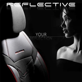 Καλύμματα αυτοκινήτου Otom reflective design universal jacquard / rachel / δερματίνη σετ εμπρός / πίσω μαύρο με κόκκινη ραφή RFL-2601 11 τεμάχια Καλύμματα αυτοκινήτου Otom reflective design universal jacquard / rachel / δερματίνη σετ εμπρός / πίσω μαύρο με κόκκινη ραφή RFL-2601 11 τεμάχια