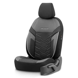 Καλύμματα αυτοκινήτου Otom reflective design universal jacquard / rachel / δερματίνη σετ εμπρός / πίσω μαύρο με άσπρη ραφή RFL-2602 11 τεμάχια Καλύμματα αυτοκινήτου Otom reflective design universal jacquard / rachel / δερματίνη σετ εμπρός / πίσω μαύρο με άσπρη ραφή RFL-2602 11 τεμάχια