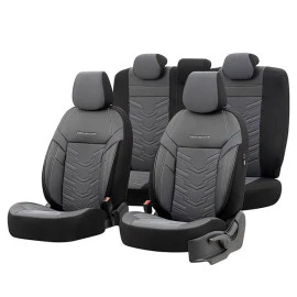 Καλύμματα αυτοκινήτου Otom Reflective design universal jacquard / rachel / δερματίνη σετ εμπρός / πίσω μαύρο - σκούρο Γκρι RFL-2603 11 τεμάχια Καλύμματα αυτοκινήτου Otom Reflective design universal jacquard / rachel / δερματίνη σετ εμπρός / πίσω μαύρο - σκούρο Γκρι RFL-2603 11 τεμάχια
