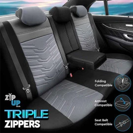 Καλύμματα αυτοκινήτου Otom Reflective design universal jacquard / rachel / δερματίνη σετ εμπρός / πίσω μαύρο - σκούρο Γκρι RFL-2603 11 τεμάχια Καλύμματα αυτοκινήτου Otom Reflective design universal jacquard / rachel / δερματίνη σετ εμπρός / πίσω μαύρο - σκούρο Γκρι RFL-2603 11 τεμάχια